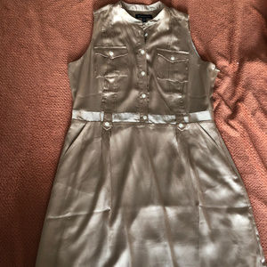 Satin Gold Utility Dress